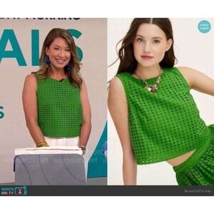 Kate Spade x Target Eyelet Top Womens XXL Green NWT Sleeveless‎ Cotton Square